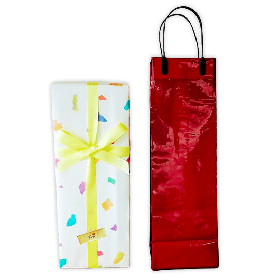 スナップジュースの1本用紙箱ギフトラッピングにお付けできる専用手提げ袋とのセット