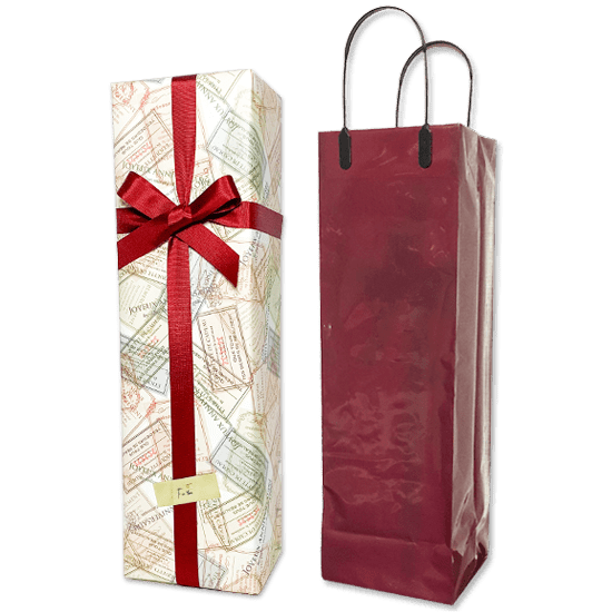 スナップウイスキーの1本用紙箱ギフトラッピングにお付けできる専用手提げ袋とのセット